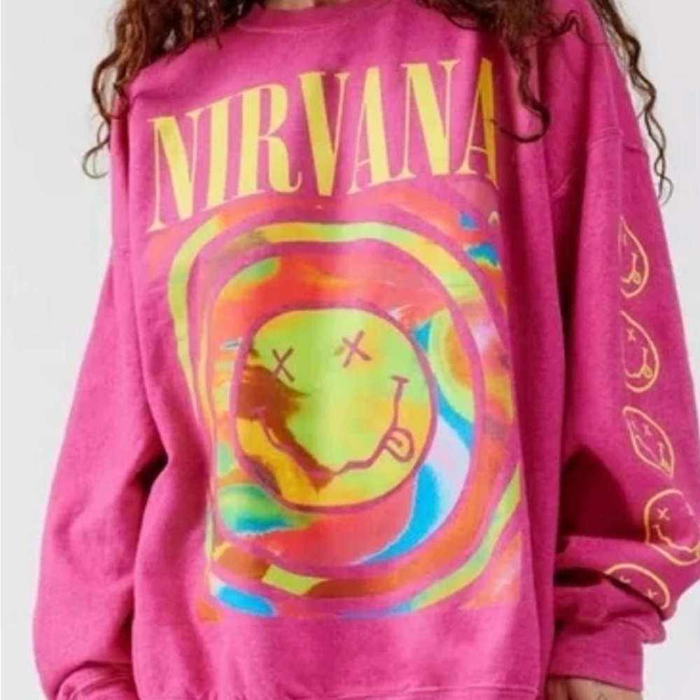 Nirvana Pink Graphic Sweatshirt